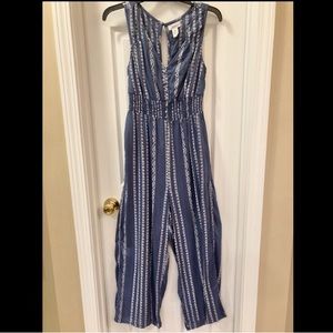 Blue Printed Jumpsuit